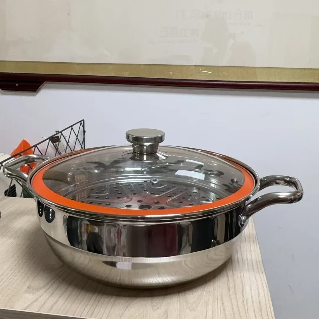 加厚高弧清汤锅上蒸下煮多用途汤锅蒸锅
