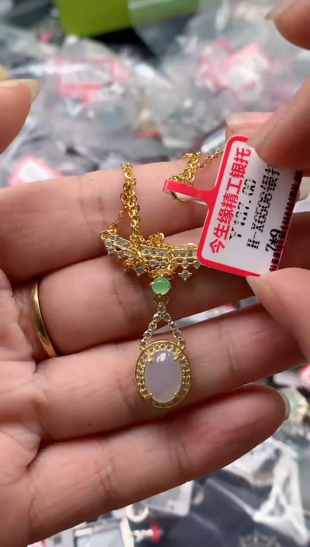 银S925镶嵌戒指翡翠天然A货缅甸翡翠