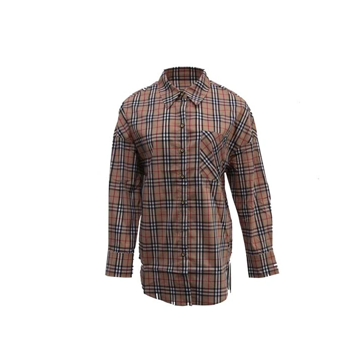 【小余专属】曼德诗2025新款长袖经典格纹衬衫330993-95875