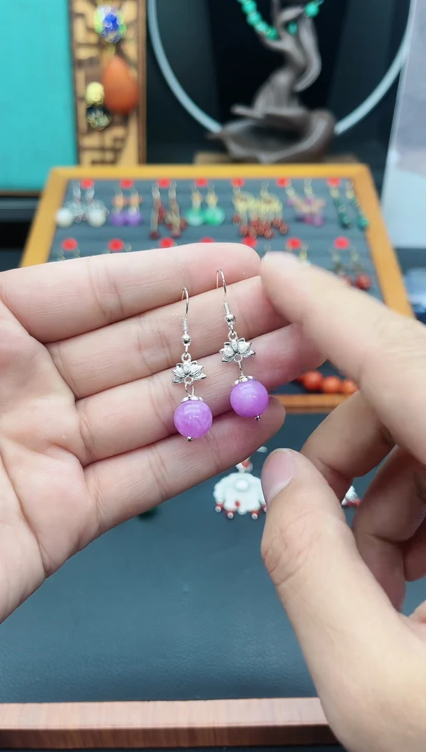 【闪购商品】玛瑙/玉髓耳钉银S925镶嵌401000