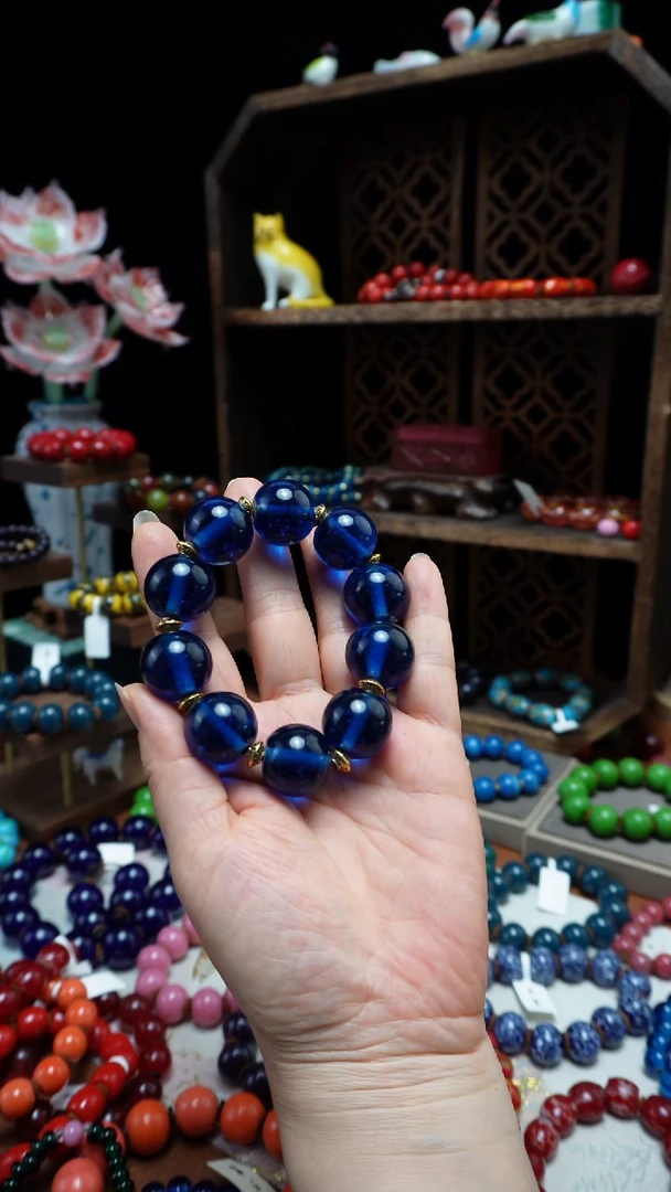 成品琉璃老琉璃珠手串纯手工琉璃