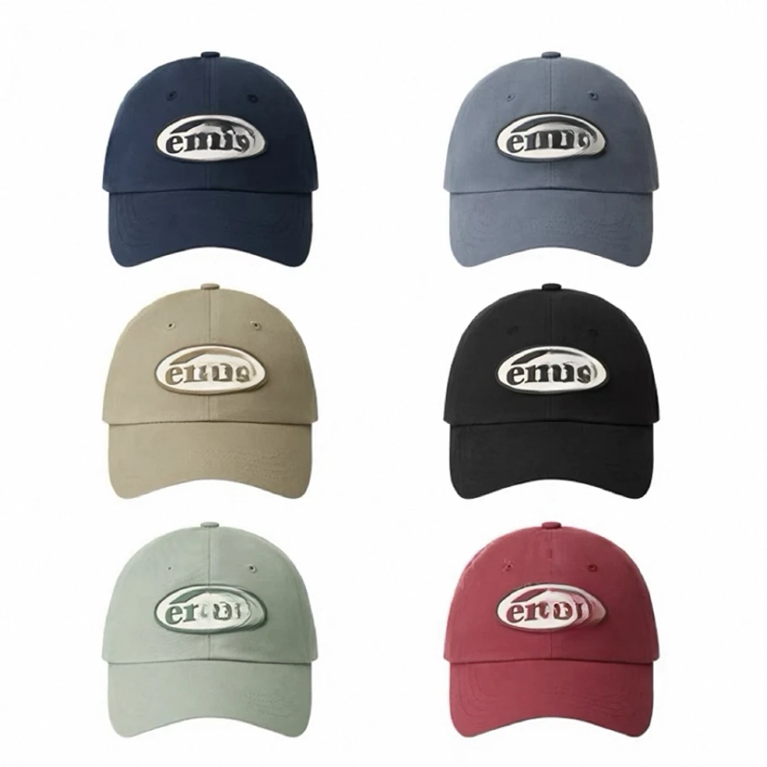 em橡胶徽章帽子棒球帽男女同款可乐多色大头围韩系软顶鸭舌帽