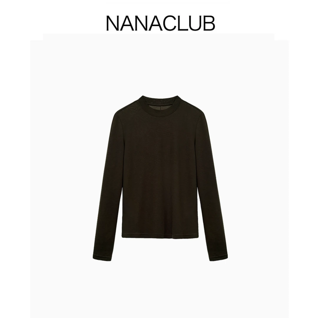 NANACLUB鱼骨小立领长袖 秋冬单穿叠搭必备单品 羊毛天丝软糯丝滑