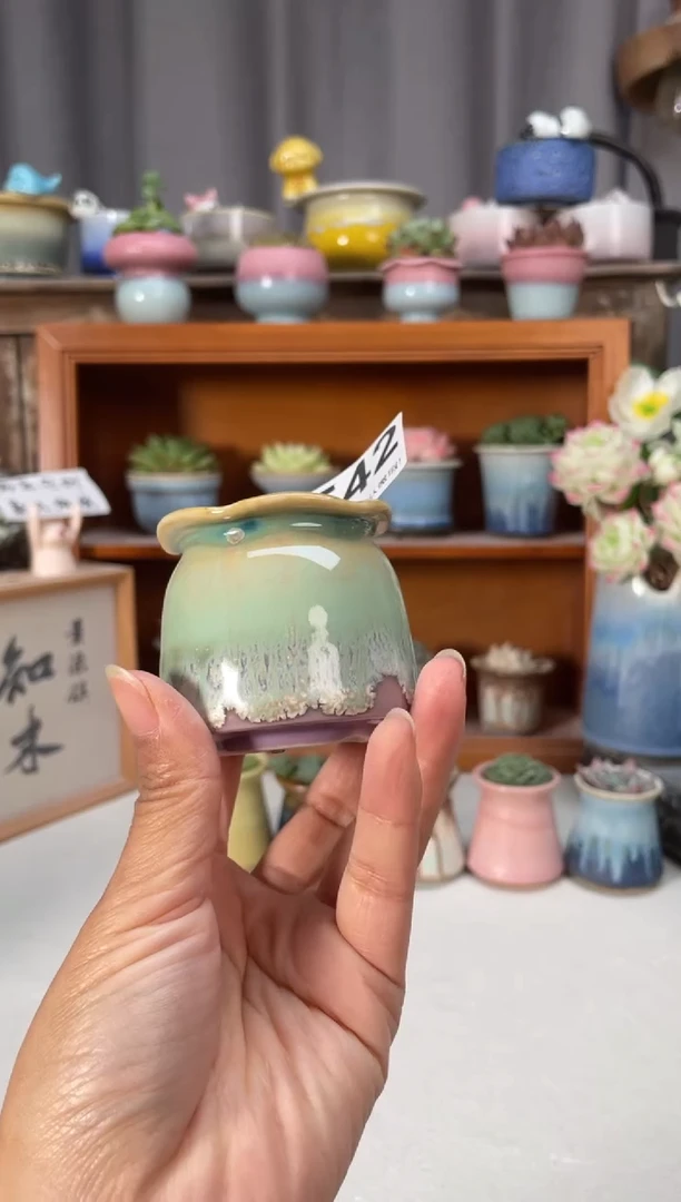 瓷片542知木小方花盆编号