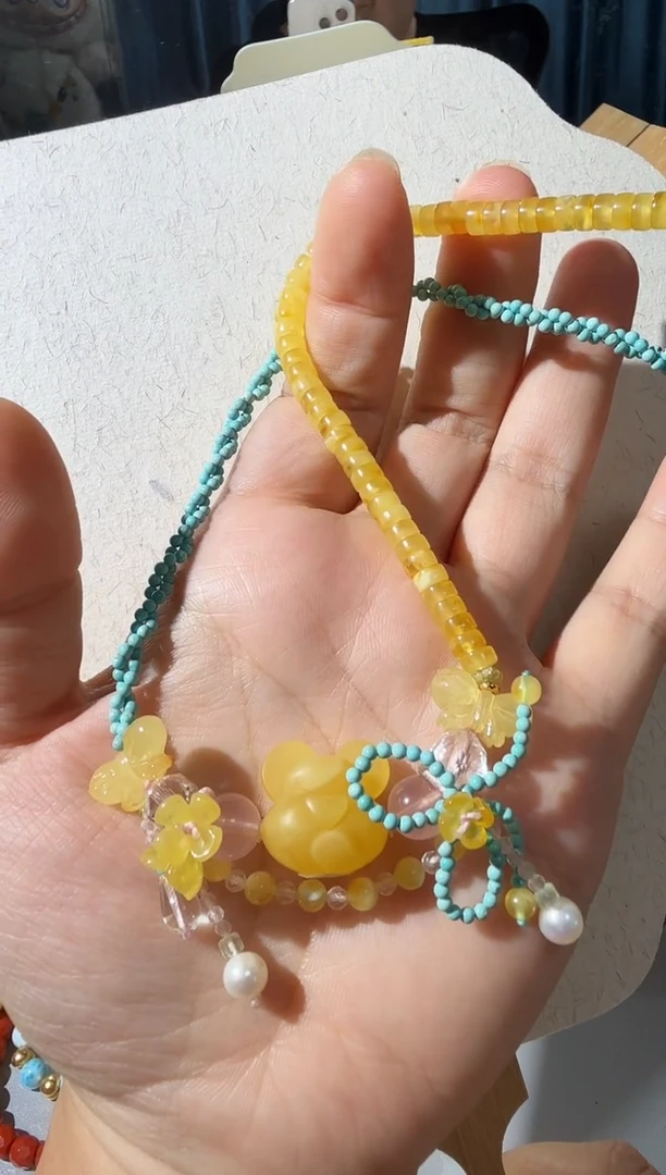 未镶嵌项链蜜蜡一****兽蜜蜡项链