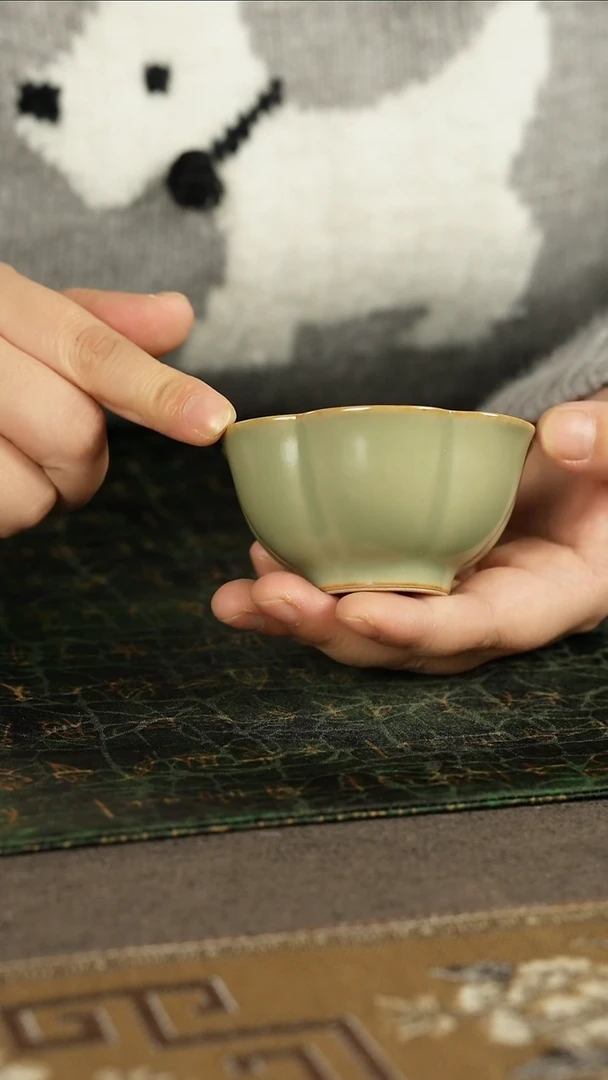 善窑厂汝窑粉青花口杯