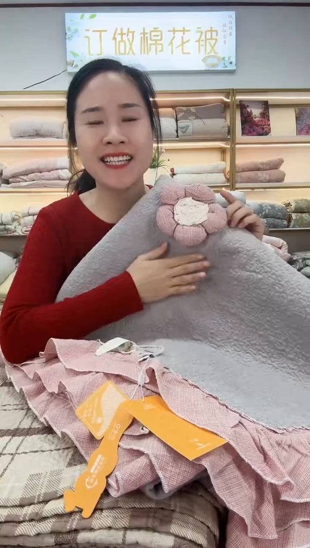 棉高品质大盘花细沙床盖