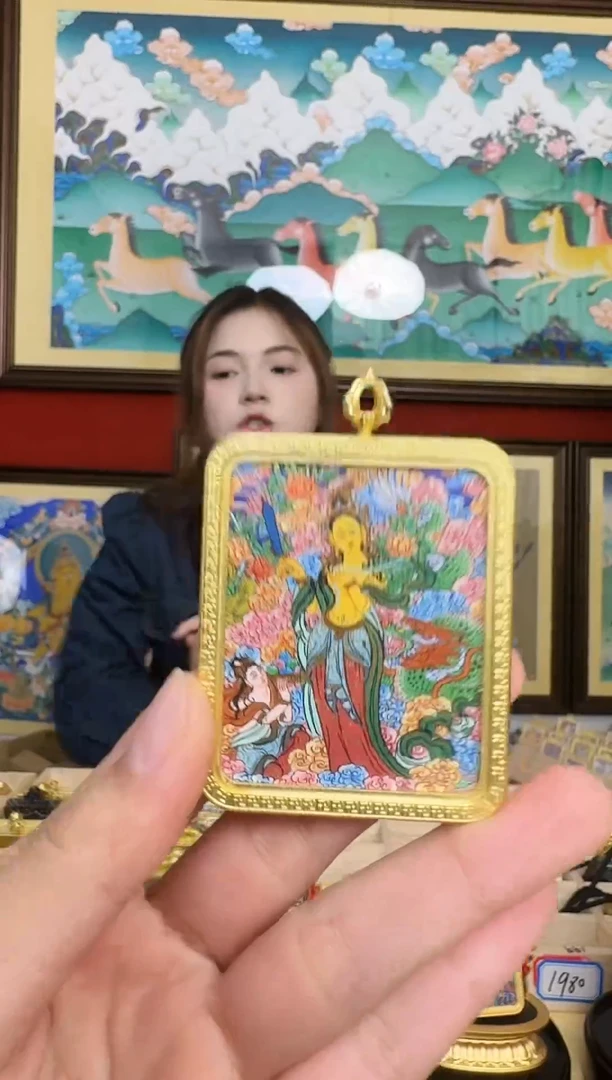 吊坠文老师-热贡纯手绘-安安