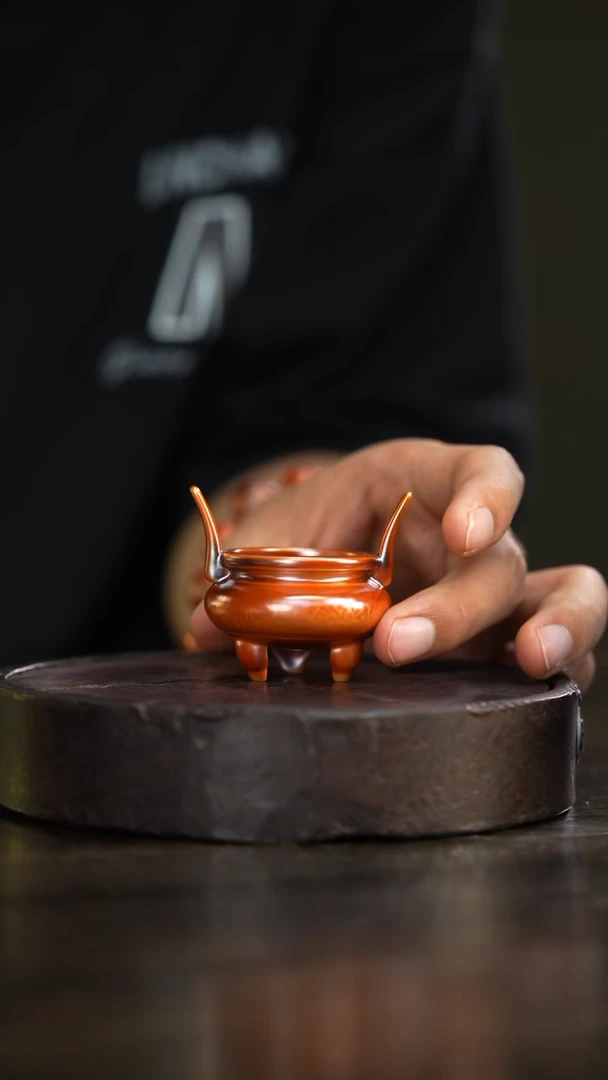 108柴房陶瓷柴烧金玉香炉