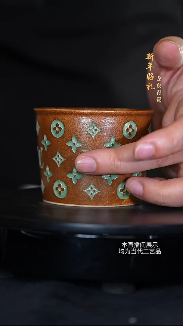 青瓷陶瓷茶具摆件62大号