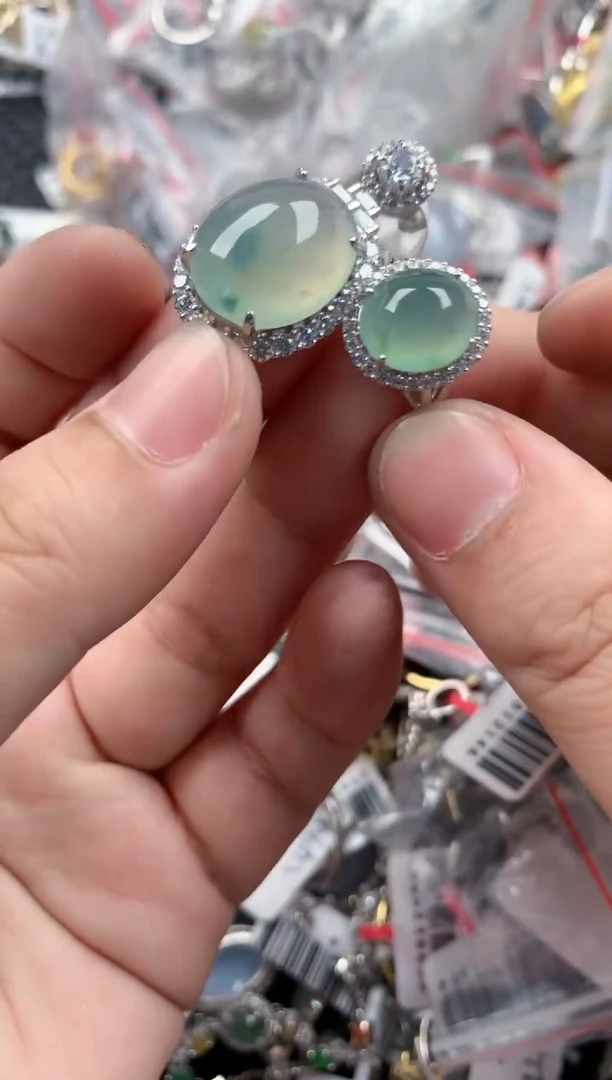 银S925镶嵌戒指翡翠999   8