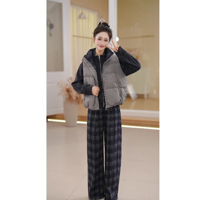 苏醒的乐园2025年棉马甲+加绒卫衣裤子休闲3件套装SXTZE25118