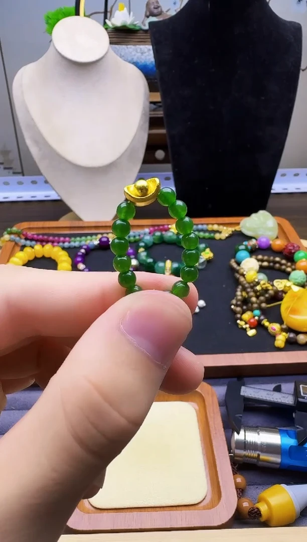 和田玉戒指14K金镶嵌J74