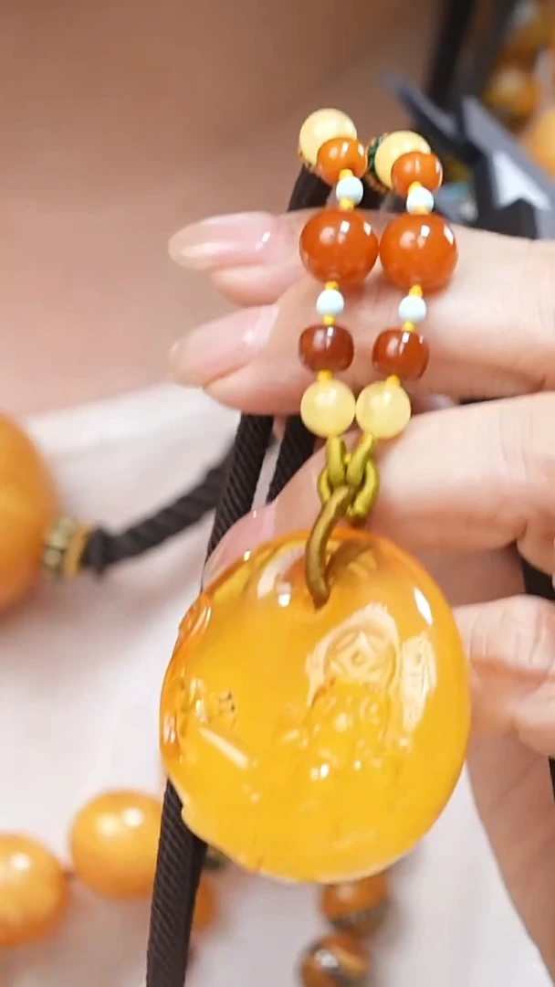 蜜蜡颈饰未镶嵌5079天然蜜蜡珠宝奇石云端妖孽妖花全部保真