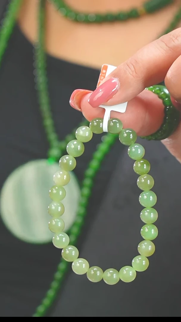 【闪购商品】和田玉（碧玉）7-8mm未镶嵌手串多样性发一