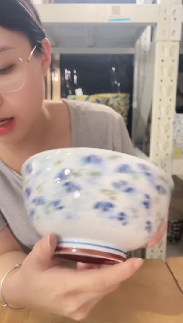 陶瓷小蓝芽6.3英寸碗微瑕
