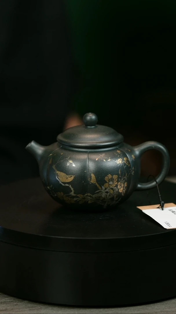 茶壶紫砂杨*文H2088余海燕描银筋纹南瓜