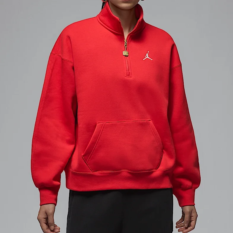 NIKE/耐克女子Jordan新年款加绒立领红色休闲潮流卫衣IB5602657