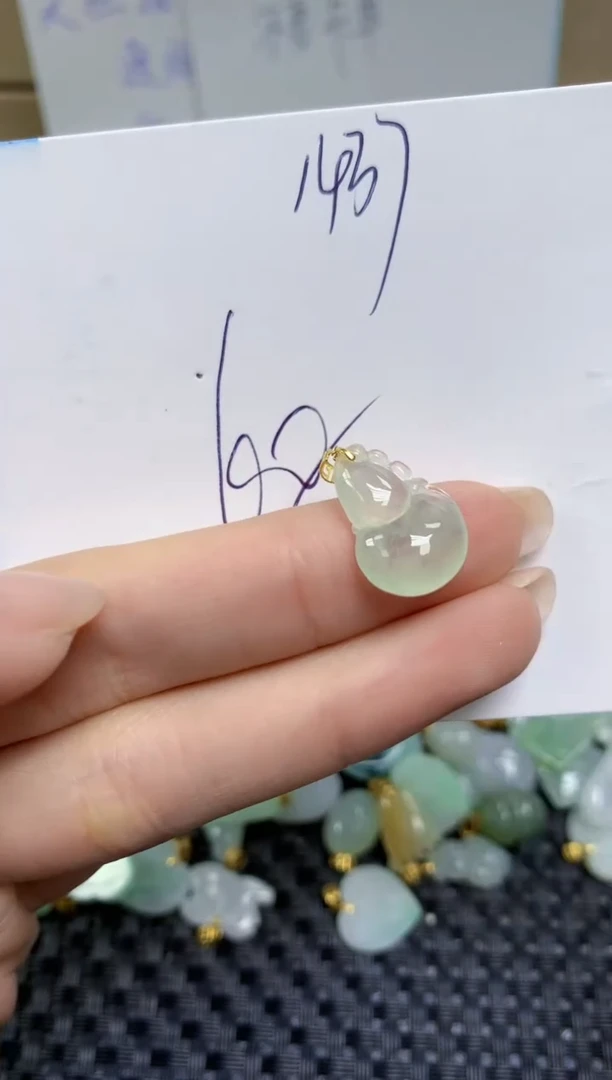 【闪购商品】翡翠颈饰18K金镶嵌天然缅甸A货翡翠