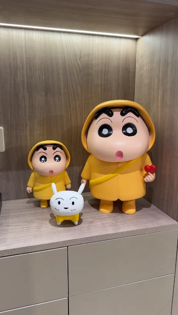 树脂|小新一家三口，大小号+小狗，组合