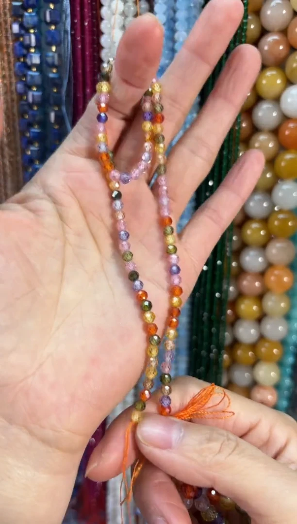 合金玛瑙/玉髓珠宝半成品彩锆石卡4一条