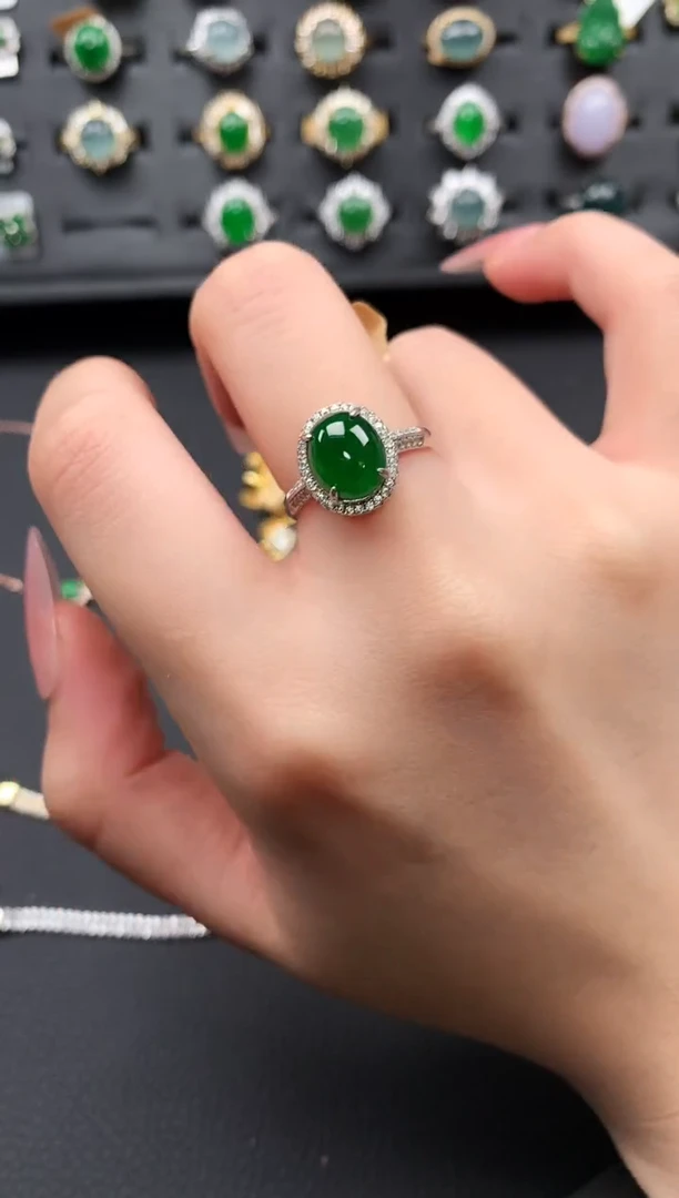 【闪购商品】翡翠戒指银S925镶嵌512341