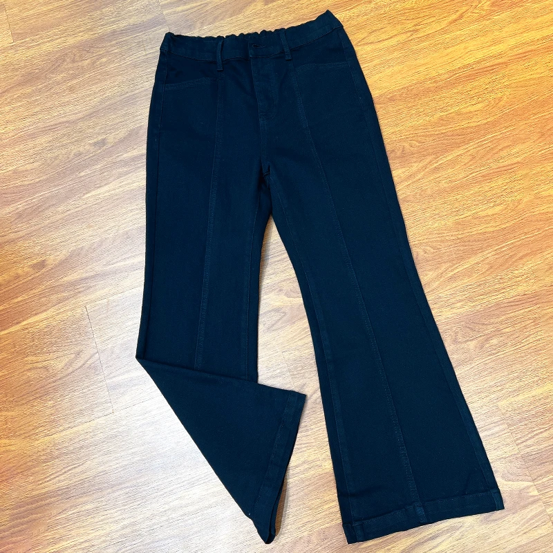 必魅大码【美腿裤】微喇牛仔裤2025早春新款松紧腰胖MM女装202531