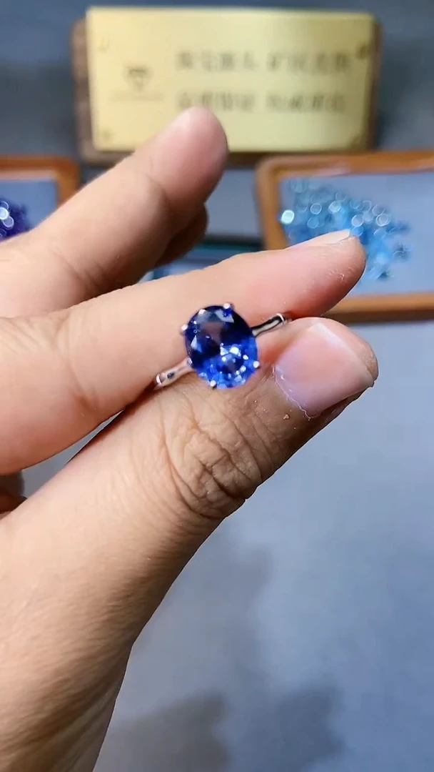 【闪购商品】蓝宝石戒指银S925镶嵌1654