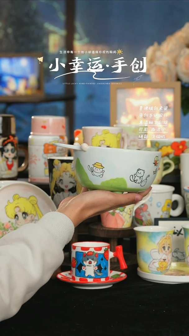 【闪购商品】小幸运纯手工手绘陶瓷