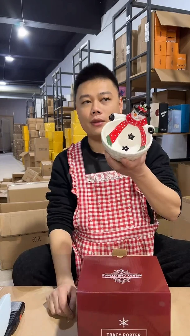 【闪购商品】杯陶瓷原盒雪人碗