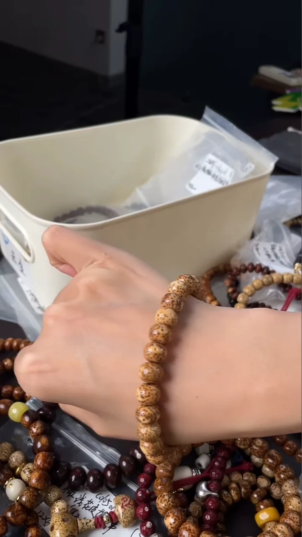 星月菩提手串精工级陈籽（粉）苹果珠10*8手串（B）