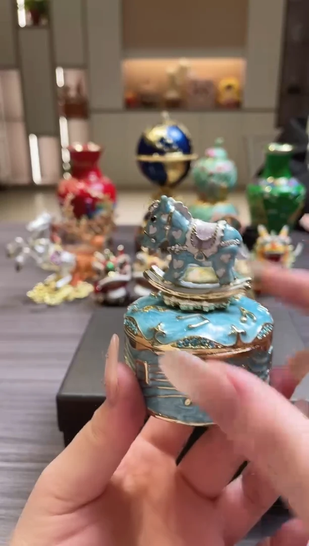 摆件七宝烧珐琅彩首饰盒