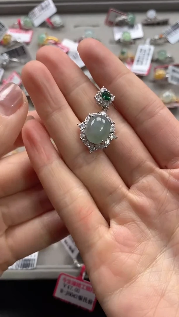 【闪购商品】翡翠戒指银S925镶嵌11111--1