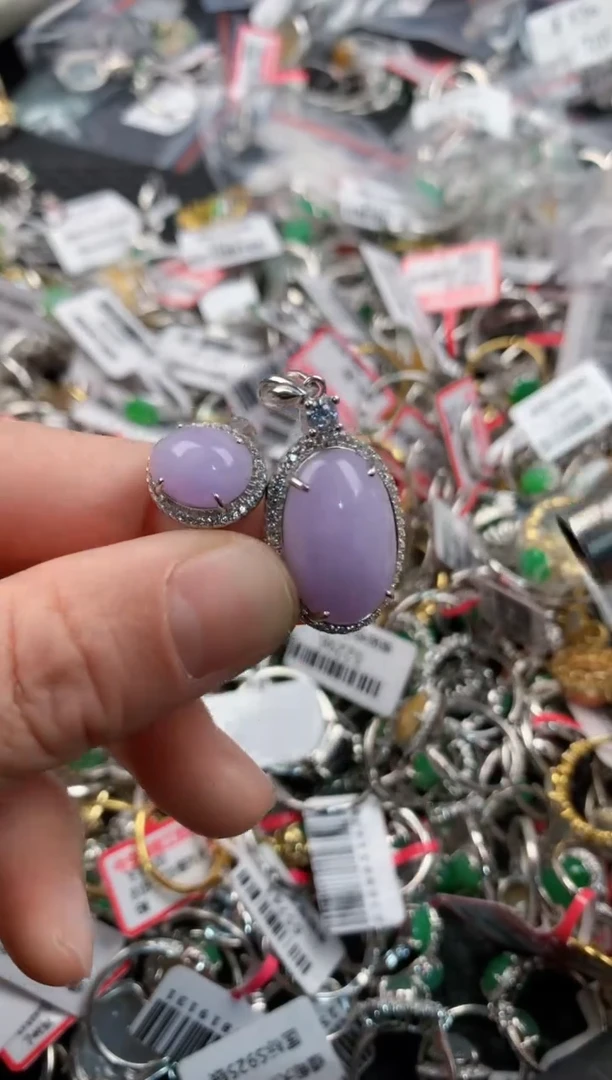 银S925镶嵌戒指翡翠3      4