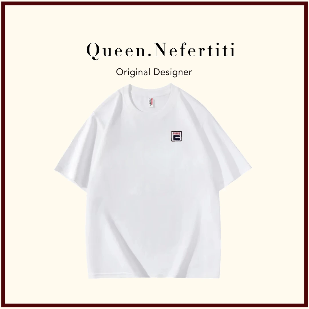 刺绣时尚潮流百搭春夏卡通圆领短袖-C字母