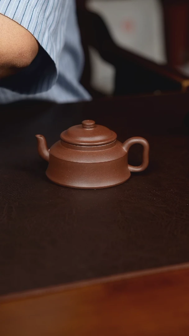 茶壶紫砂全手工李寒勇禅钟紫泥130cc