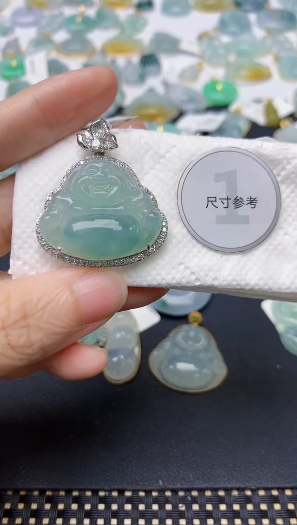 翡翠银S925镶嵌颈饰天然缅甸A货翡翠