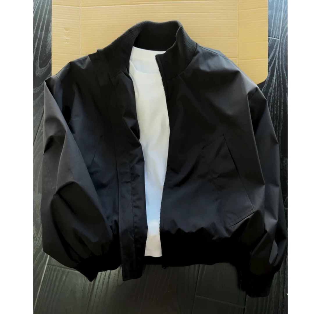 美式bomber飞行员夹克外套男款秋冬cleanfit廓形短款夹棉棒球棉服