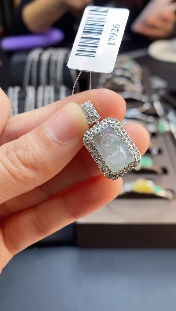 颈饰银S925镶嵌翡翠17926