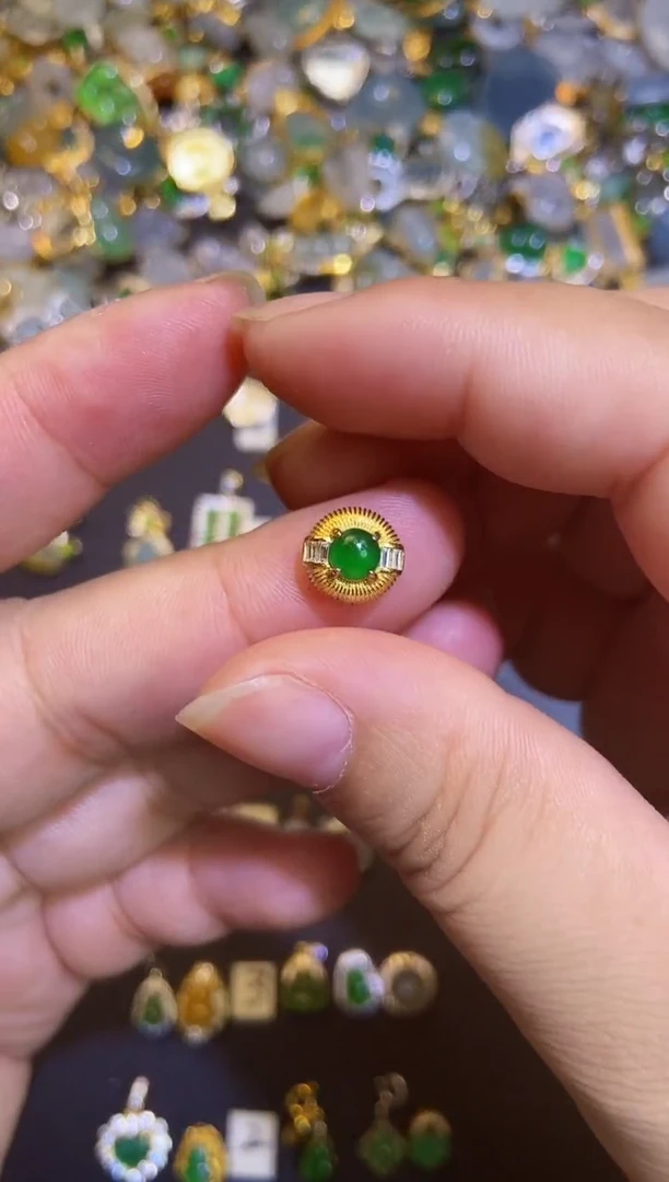 翡翠银S925镶嵌吊坠(不含链)1