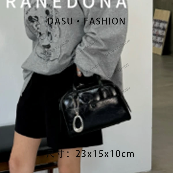 【苏总专属】SK-62735-黑色时尚高端真皮手提包斜挎包大包