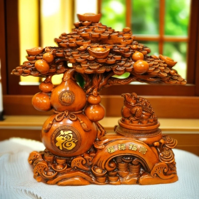 （福禄招财）葫芦摆件LXR客厅桌面酒柜电视柜新房摆件（长28*高26cm）