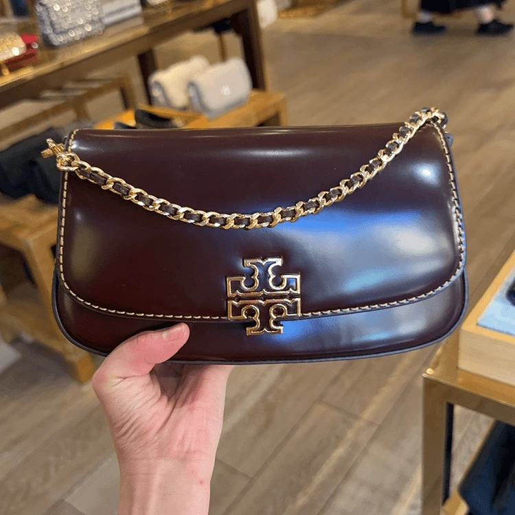 95新 TORY BURCH/汤丽柏琦 Britten酒红单肩包141016