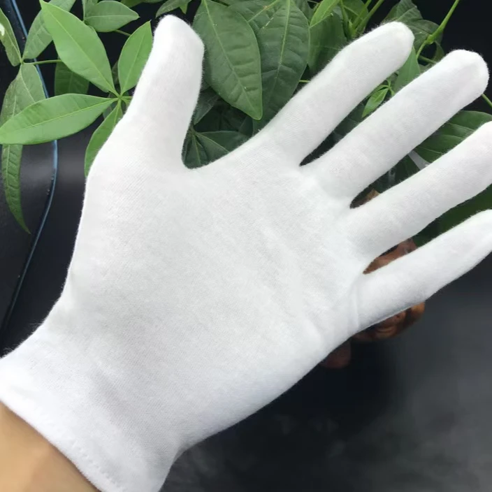 文玩纯棉手套爱串抛光清洁念珠盘玩专用白色舒适加厚