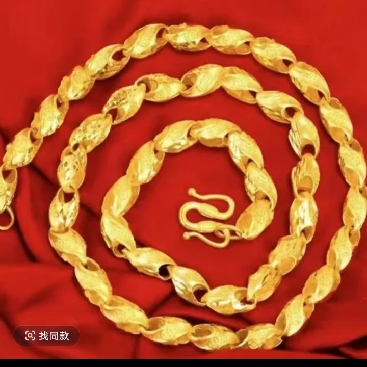 合金项链 【麦穗项链】时尚空心霸气光面素款精美情侣