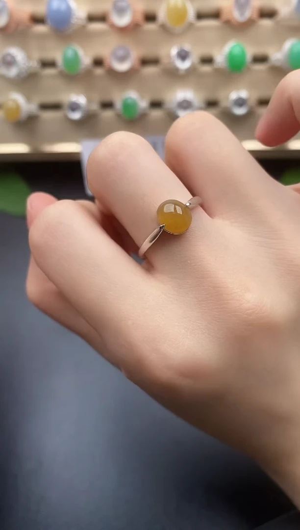 翡翠戒指银S925镶嵌一物一证一礼盒