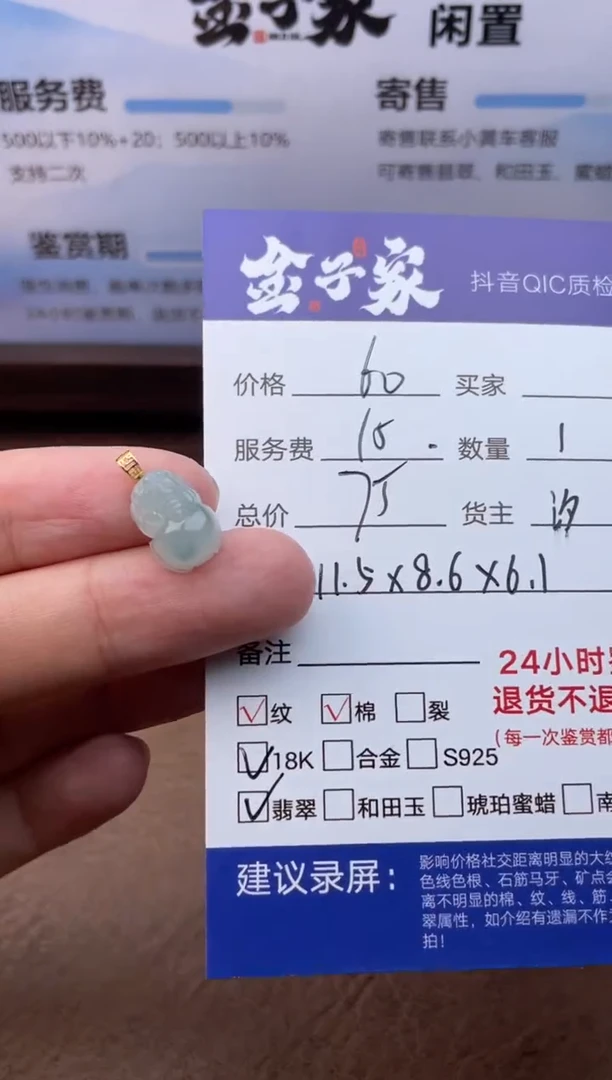 翡翠18K金镶嵌颈饰5379711388