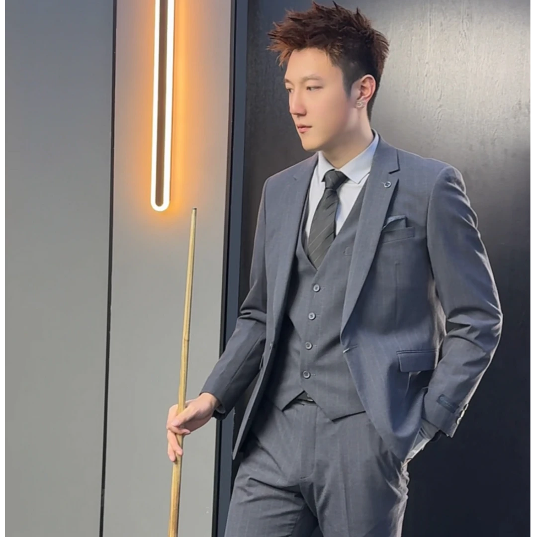 利郎【高阶绵羊毛品质】男士婚宴商务平驳领西服三件套