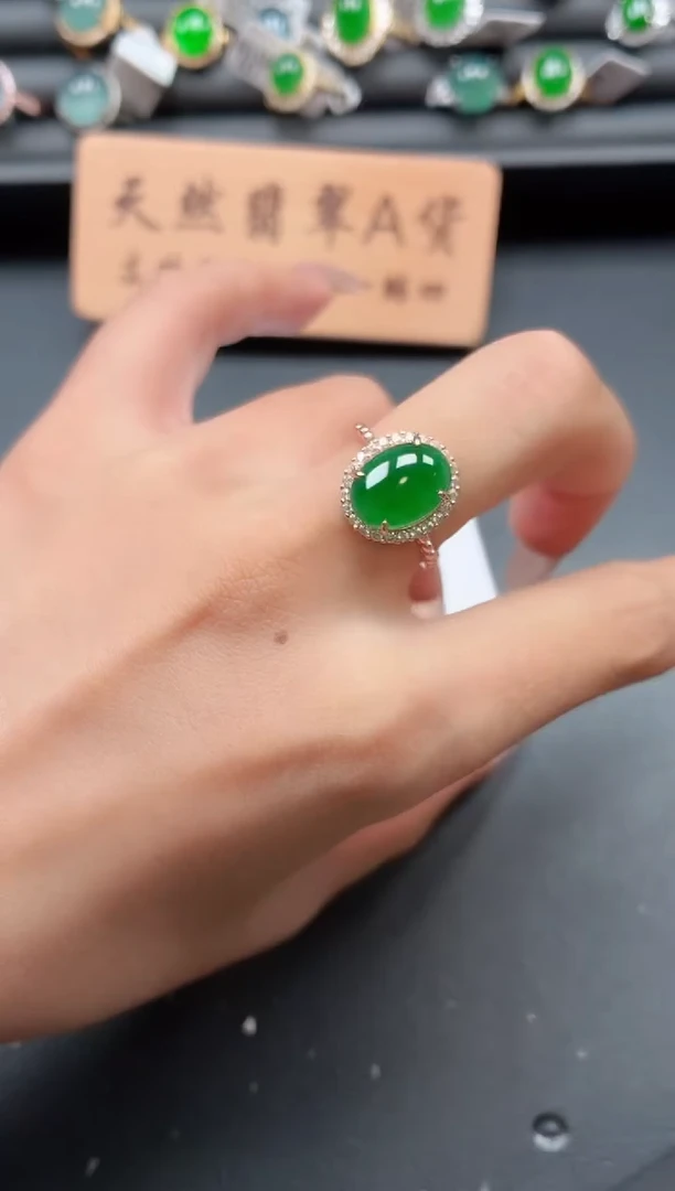 银S925镶嵌戒指翡翠111
