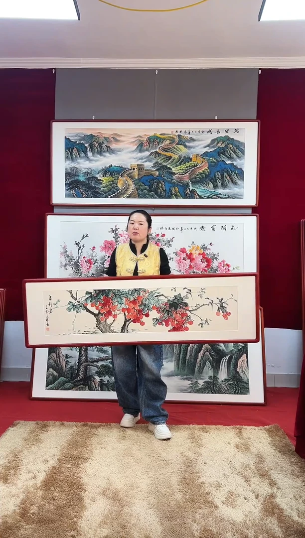国画手绘荔枝163*48尺寸